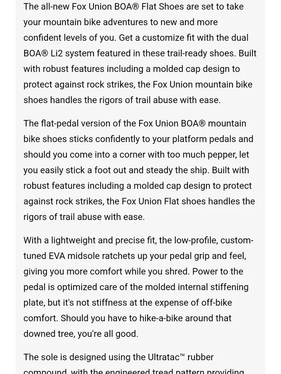 Fox Men's UNION BOA Shoes - Picture 3 of 6